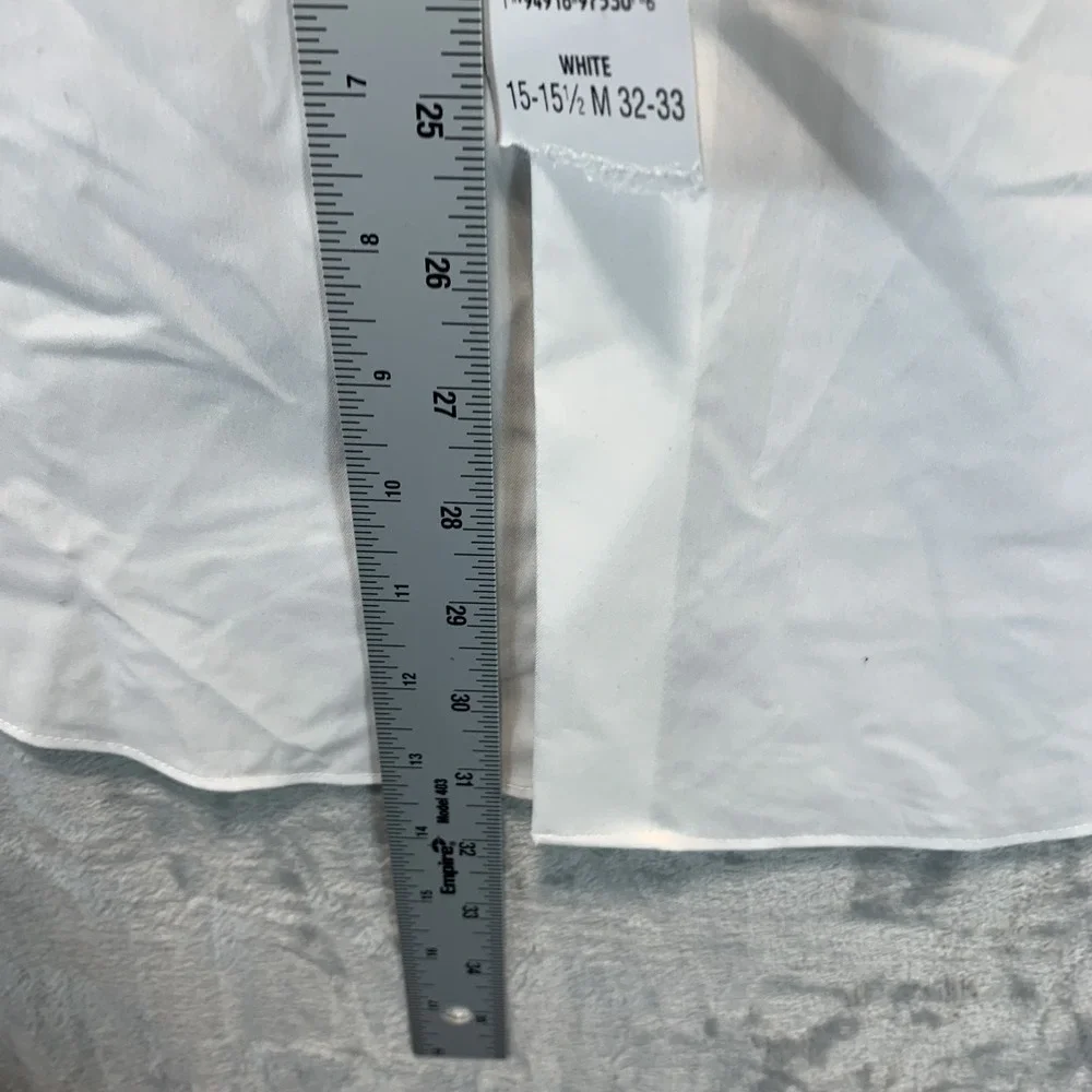 Calvin Klein Men's Button‎ Up Shirt Tuxedo M White Regular Fit Stretch 32/33